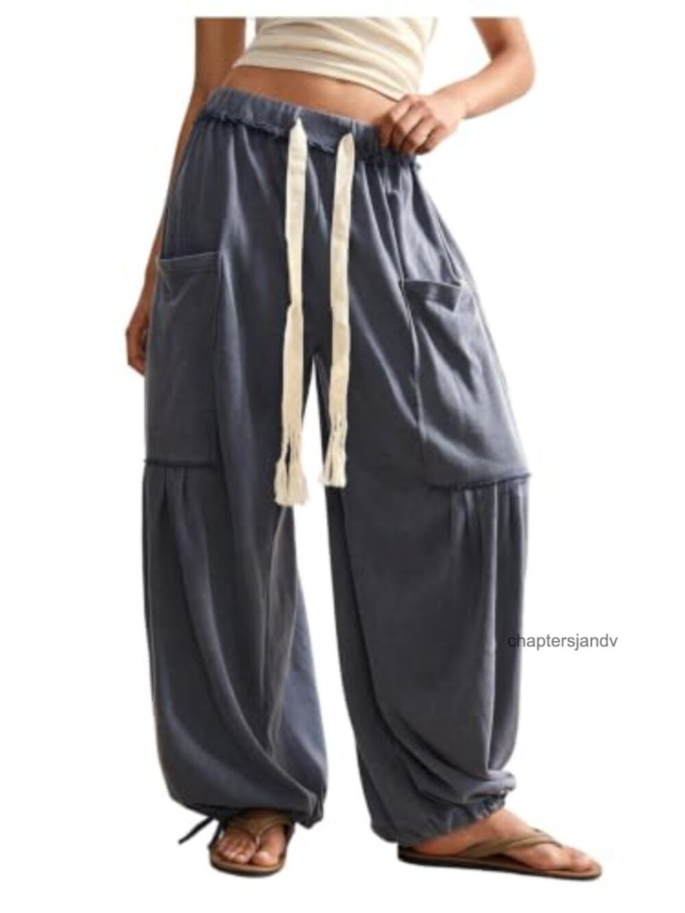 RoseSeek Women's Baggy Harem Pants Wide Leg Sweatpants with Pockets